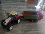 Bruder tractor+aanhanger/meststrooier, Hobby en Vrije tijd, Modelauto's | 1:32, Zo goed als nieuw, Ophalen, Tractor of Landbouw