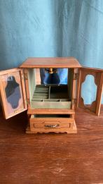 Vintage sieraden kistje hout retro antiek jewelry box wood, Ophalen of Verzenden