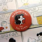 Snoopy Peanuts Comics Lucy 44MM Button Pin Badge, Verzenden, Snoopy, Nieuw, Kleding