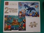 King puzzel 2 x 1000 dolfijnen en zeeschildpad, Ophalen, 500 t/m 1500 stukjes, Zo goed als nieuw, Legpuzzel