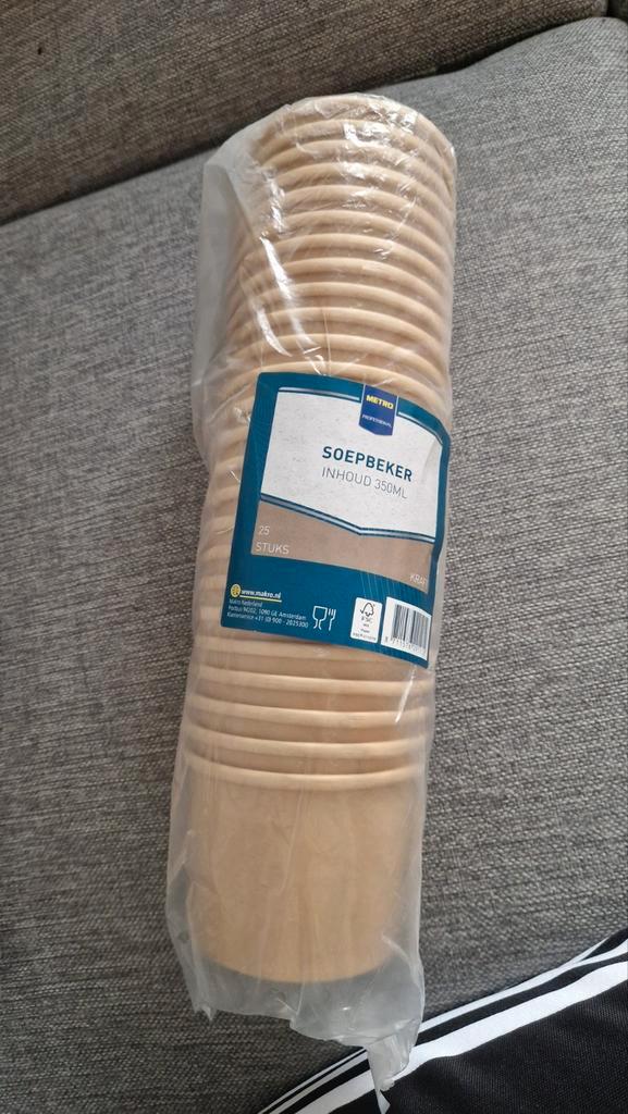 25x Kartonnen Bekers met Deksel - 350ml - Nieuw, Huis en Inrichting, Keuken | Keukenbenodigdheden, Nieuw, Ophalen of Verzenden