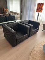 Set van 2 lederen Jan des Bouvrie fauteuils., Huis en Inrichting, Banken | Sofa's en Chaises Longues, Ophalen, Eenpersoons, 75 tot 100 cm