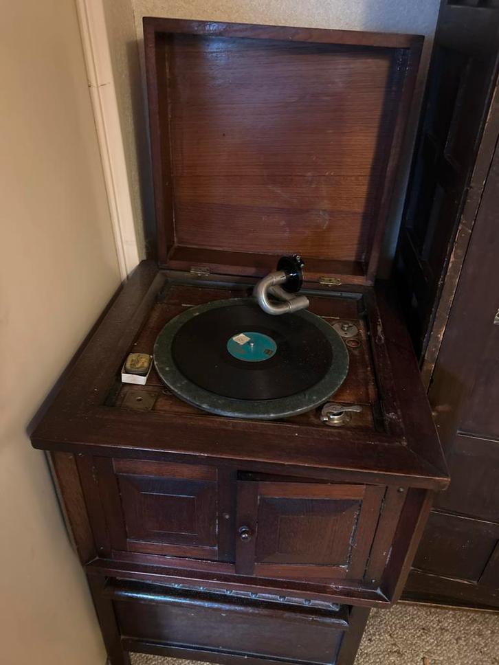 Antieke Grammofoon Speler, Audio, Tv en Foto, Platenspelers, Gebruikt, Platenspeler, Overige merken, Ophalen