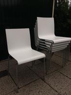 6 izgs Pedrali Kuadra italiaanse design stoelen wit chroom, Ophalen, Kunststof, Wit, Zo goed als nieuw