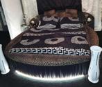 Zeer mooi bed leer met tijgerprint, 180 cm, Gebruikt, Ophalen of Verzenden, Tweepersoons