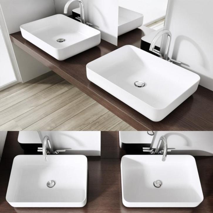 STUNTAANBIEDING: Wastafel C-812, wit, nu € 50 ,- korting, Doe-het-zelf en Verbouw, Sanitair, Nieuw, Wastafel, Verzenden