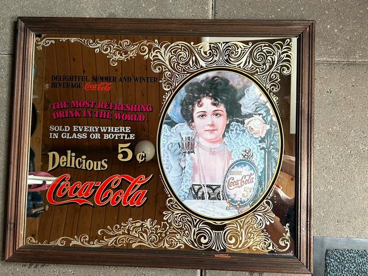 Reclame spiegel CocaCola, Antiek en Kunst, Antiek | Spiegels, Minder dan 50 cm, Minder dan 100 cm, Rechthoekig, Ophalen