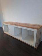 Ikea Kallax kast wit met steigerhout, Huis en Inrichting, Ophalen, Gebruikt, 25 tot 50 cm, Minder dan 100 cm
