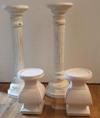Set van 4 witte kandelaars, Overige materialen, Gebruikt, Crème, Ophalen of Verzenden