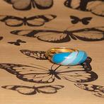 Blauw Emaille Ring - Maat 19, Overige materialen, 19 tot 20, Zo goed als nieuw, Dame