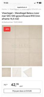 6 Belavu ivoor mat tegels 120x120, Ophalen, 60 cm of meer, Keramiek, Nieuw