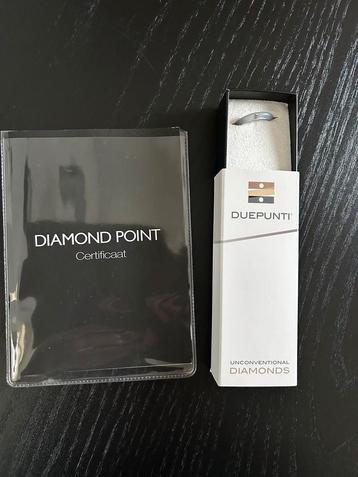 Due Punti ring lichtblauw met 0,02 ct diamantje - NIEUW beschikbaar voor biedingen