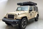 jeep wrangler unlimited sahara 3.8 military/overland look, Auto's, Automaat, Zwart, Beige, Leder