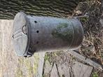 Zinken prullenbak op pootjes, Tuin en Terras, Ophalen, Gebruikt