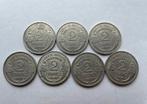 Te koop 7 x. 2 francs zink verschillende jaren, Verzenden