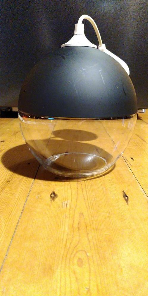 space age globe hanglamp, Huis en Inrichting, Lampen | Hanglampen, Gebruikt, Minder dan 50 cm, Glas, Metaal, Ophalen of Verzenden