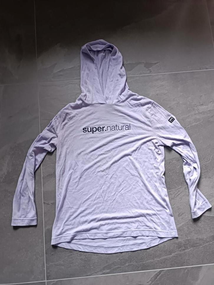 Super.natural merino wol blend hoodie maat 38, Kleding | Dames, Sportkleding, Gedragen, Overige typen, Maat 38/40 (M), Paars, Ophalen of Verzenden