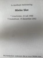 Slot 1960 Linschoten 2002 Oosterhout, Verzamelen, Bidprentjes en Rouwkaarten, Ophalen of Verzenden