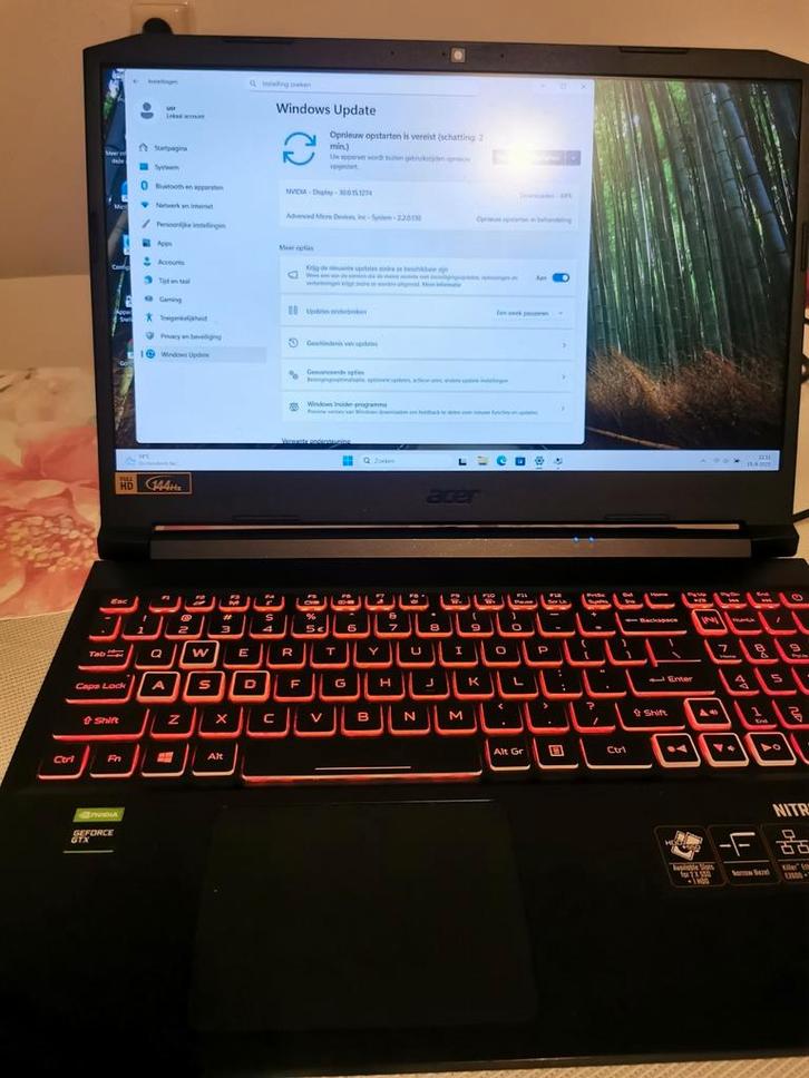 Gaming laptop Acer nitro 5.AMD RYZEN 7.+GeForce Rtx3070., Computers en Software, Windows Laptops, Zo goed als nieuw, 15 inch, SSD