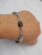 Zilveren mooie verstelbare Nona armband met onyx nr.057