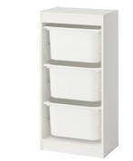 TROFAST Opbergcombinatie met bakken, wit/wit, 46x30x94 cm, Ophalen, Zo goed als nieuw, 75 tot 100 cm, Minder dan 50 cm