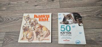 Twee leuke boeken, Kattentaal en 50 Katten spelletjes beschikbaar voor biedingen