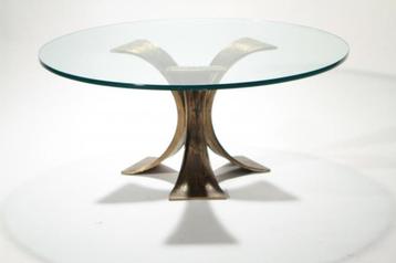 Vintage jaren 70 brons salontafel door Luciano Frigerio beschikbaar voor biedingen