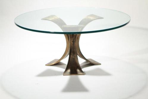Vintage jaren 70 brons salontafel door Luciano Frigerio, Huis en Inrichting, Tafels | Salontafels, Gebruikt, Minder dan 50 cm
