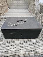 Vintage metalen geldkist met sleutel, Antiek en Kunst, Curiosa en Brocante, Ophalen