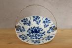 Delftsch Blauw bonbonschaal met zilveren handvat antiek, Antiek en Kunst, Ophalen of Verzenden
