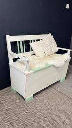 Houten Kinder of gangbankje met klepdeksel, Niet ingevuld, Gebruikt, Minder dan 75 cm, Niet ingevuld