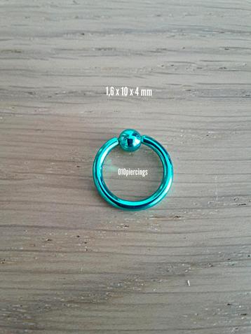 Nieuwe ball closure rings. Staal. Groen.  beschikbaar voor biedingen