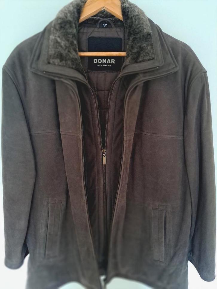 Erg mooie leren winterjas Donar heren! Kleur: taupe / bruin, Kleding | Heren, Jassen | Winter, Zo goed als nieuw, Maat 52/54 (L)