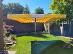 Gele witte parasol marktparasol horecaparasol 4 x 3 meter, Tuin en Terras, Ophalen, Gebruikt