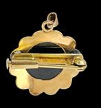 14 karaats goud granaat broche & hanger, Verzenden, Goud
