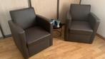 Fauteuil (2 stuks) echt leer, donkerbruin, zo goed als nieuw, Huis en Inrichting, Fauteuils, Ophalen of Verzenden, Zo goed als nieuw