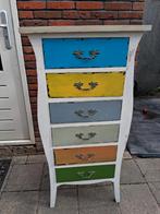 Ladekastje met gekleurde laatjes, Huis en Inrichting, Kasten | Ladekasten, Gebruikt, 5 laden of meer, 100 tot 150 cm, Vintage