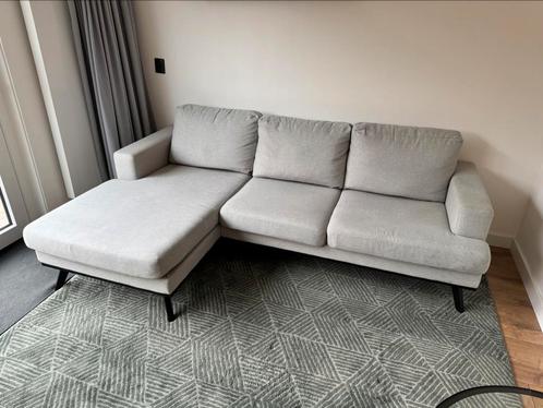 Hoekbank Lund links - 230 x 150 - lichtgrijs/zwart, Huis en Inrichting, Banken | Complete zithoeken, Gebruikt, Stof, Ophalen