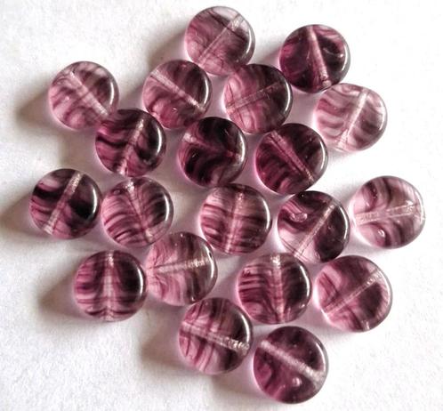 Tsjechische Paars gemêleerde glas schijf kralen 8 mm, Hobby en Vrije tijd, Kralen en Sieraden maken, Nieuw, Kraal, Verzenden