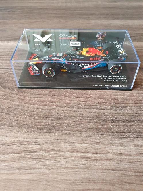 Max verstappen RB19 winnaar austin 2023 special livery 1/43, Verzamelen, Automerken, Motoren en Formule 1, Nieuw, Formule 1, Verzenden