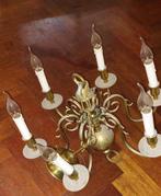 Brocante koperen 6-armige kroonluchter., Antiek en Kunst, Ophalen of Verzenden