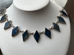 Art Deco zilveren collier Lapis Lazuli, Zo goed als nieuw, Met edelsteen, Zilver, Verzenden