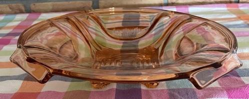 Art Deco schaal Rosaline persglas, Antiek en Kunst, Antiek | Schalen, Ophalen of Verzenden