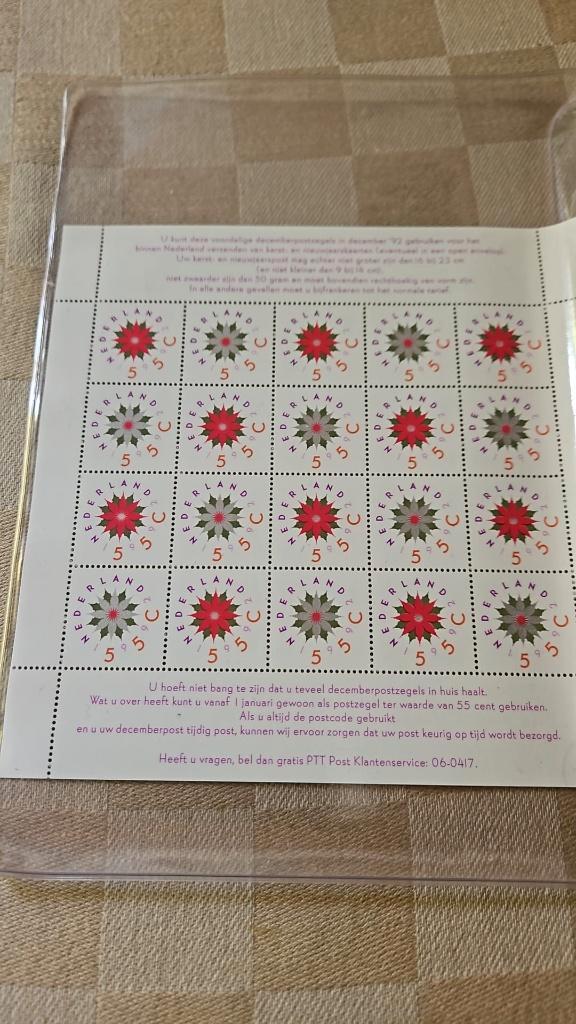 postzegels Nederland 1992 December zegels nieuw, Postzegels en Munten, Postzegels | Nederland, Postfris, Na 1940, Ophalen of Verzenden