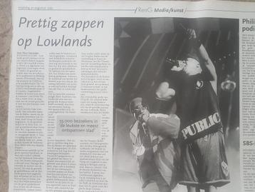 Public Enemy op Lowlands (krant 1999) beschikbaar voor biedingen