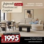 Complete japandi woonkamer bankstel + tafels 4 stoelen 1995,, Ophalen, Nieuw, Overige materialen, Japandi