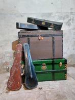 Oude brocante antieke houten hutkoffer kist vioolkist viool, Ophalen of Verzenden, Zo goed als nieuw