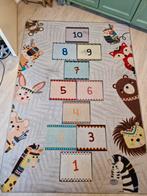 Leuk kindertapijt met hinkelbaan en dieren, Ophalen, 100 tot 150 cm, Grijs, Kindvriendelijk