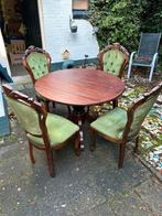 Antieke ronde tafel met 4 stoelen, Ophalen