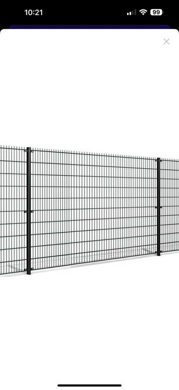 Nieuw dubbelstraaf hekwerk zwart 1.83 x 25.7 meter beschikbaar voor biedingen